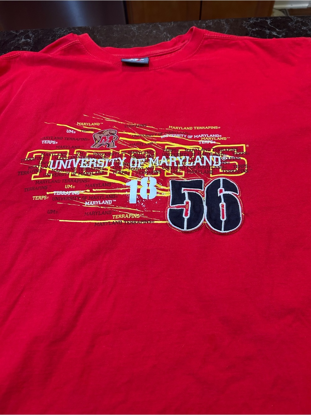 Champion Red Graphic Short Sleeve Tee with Yellow and Black Accents